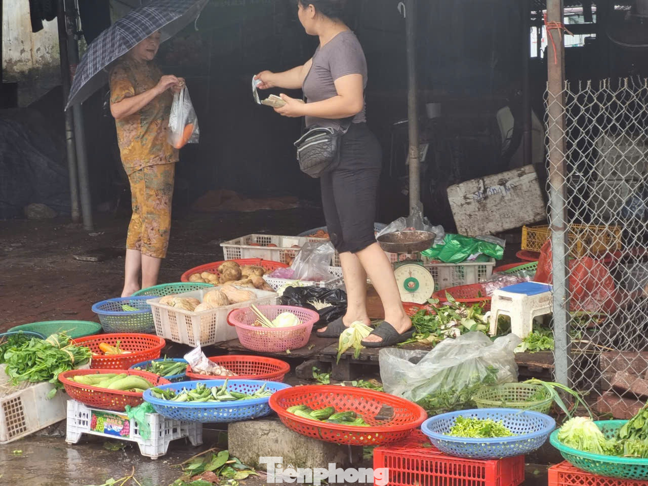 Thưa thớt hàng rau xanh tại chợ Nam Trung Yên (Cầu Giấy, Hà Nội). Thưa thớt hàng rau xanh tại chợ Nam Trung Yên (Cầu Giấy, Hà Nội).