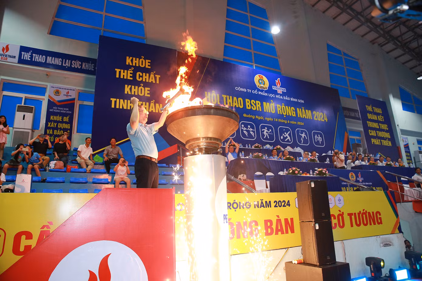 Với hệ giá trị cốt lõi “Chính trực - Chuyên nghiệp - Đoàn kết - Sáng tạo - Hiệu quả”, BSR đã làm chủ công nghệ, sản xuất ra các sản phẩm chất lượng cao, đáp ứng hơn 30% nhu cầu xăng dầu cho đất nước và xây dựng, lan tỏa văn hóa doanh nghiệp. Ảnh: BSR tổ chức Hội thao BSR mở rộng năm 2024