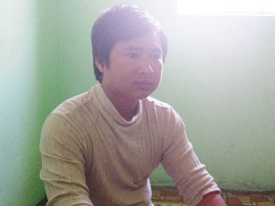 Đặng Văn Khuyến tại cơ quan điều tra (Ảnh: Người lao động)