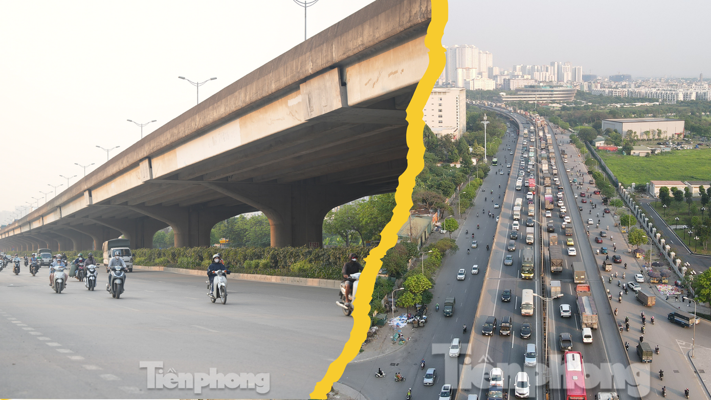 17h chiều nay (27/4) tại tuyến đường Nghiêm Xuân Yêm hướng đi nút giao Pháp Vân - Cầu Gĩe ghi nhận tình trạng giao thông ùn tắc kéo dài trên đường vành đai 3 trên cao, phía dưới đường Nghiêm Xuân Yêm giao thông thông thoáng.