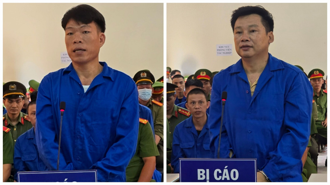 Bị cáo Võ Văn Lương và Bùi Minh Trung (cùng lãnh án 20 năm tù