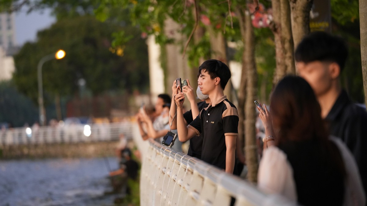 Do lượng người đổ về các con phố ven hồ Tây ngắm hoàng hôn thời gian này tăng cao nên nhiều hàng quán có vị trí đắc địa đông khách hơn.