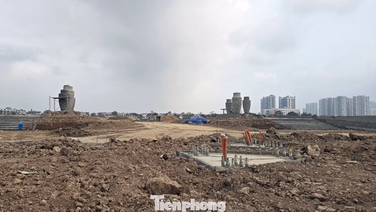 Một số hạng mục chính của công trình bắt đầu thành hình.