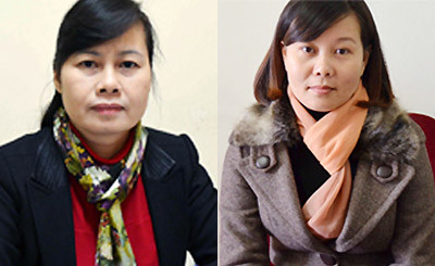 Bà Phạm Hồng Lan (trái) và bà Phạm Thùy Dương, hai tân lãnh đạo cấp sở của Quảng Ninh được chọn qua thi tuyển. Ảnh: Báo Quảng Ninh