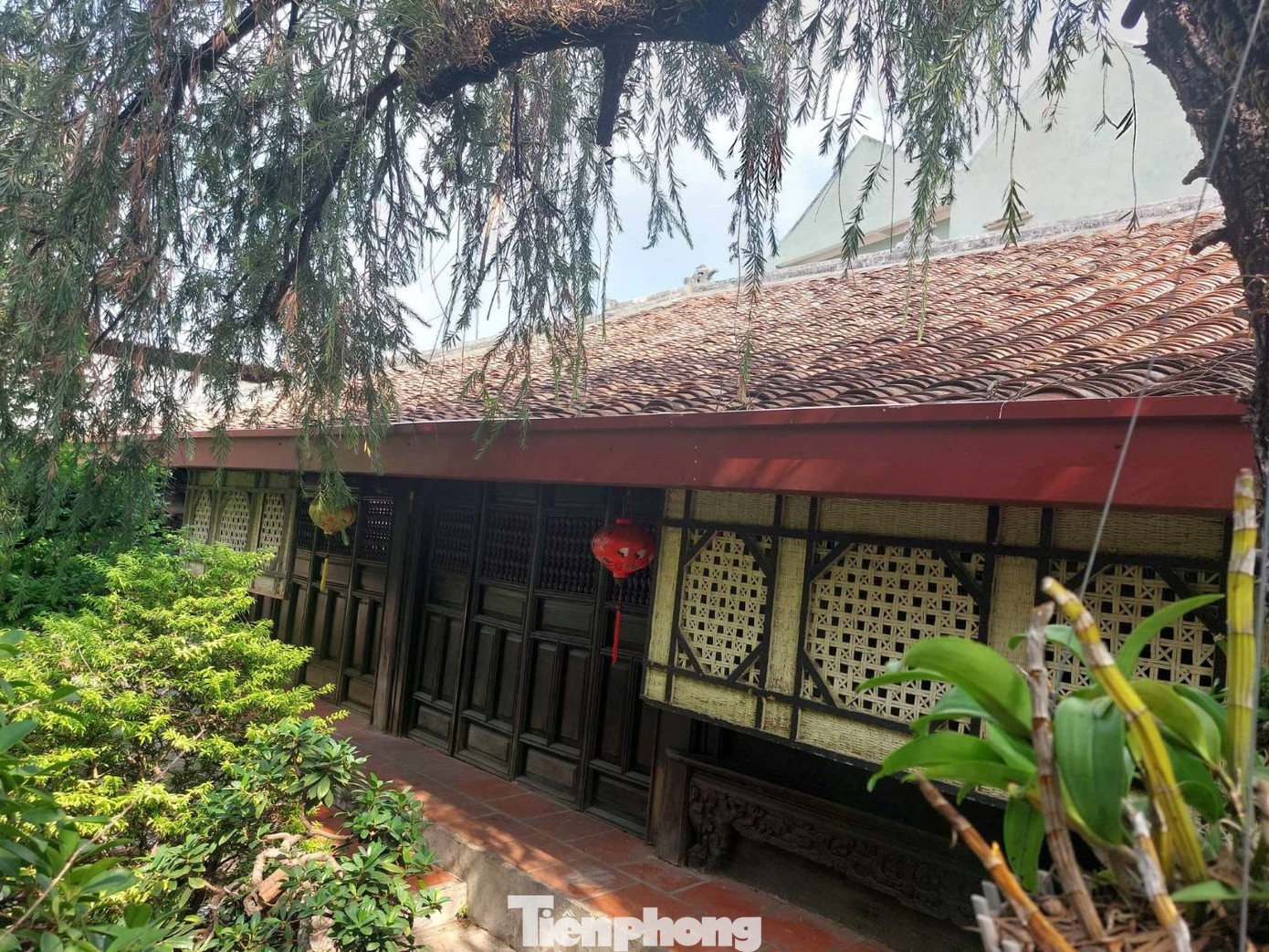 Phân bố mặt bằng của ngôi nhà gồm nhà trên, nhà có 5 gian hai chái, phần thờ phụng, tiếp khách, các buồng để ở và chứa đồ đạc của cải được ngăn chia rạch ròi. Phần dành để tiếp khách gồm hai lòng căn (tức từ hàng cột thứ hai đến hàng cột thứ tư), nơi đây có đặt bàn ghế để tiếp khách, bao gồm ở gian giữa làm một bàn tròn lớn, mặt bàn lót đá cẩm thạch, trên bàn đặt giá Bát bửu (tám món binh khí cổ), chung quanh bàn có đặt ghế với chạm trổ tinh vi và giàu ý nghĩa tượng trưng. Phân bố mặt bằng của ngôi nhà gồm nhà trên, nhà có 5 gian hai chái, phần thờ phụng, tiếp khách, các buồng để ở và chứa đồ đạc của cải được ngăn chia rạch ròi. Phần dành để tiếp khách gồm hai lòng căn (tức từ hàng cột thứ hai đến hàng cột thứ tư), nơi đây có đặt bàn ghế để tiếp khách, bao gồm ở gian giữa làm một bàn tròn lớn, mặt bàn lót đá cẩm thạch, trên bàn đặt giá Bát bửu (tám món binh khí cổ), chung quanh bàn có đặt ghế với chạm trổ tinh vi và giàu ý nghĩa tượng trưng.