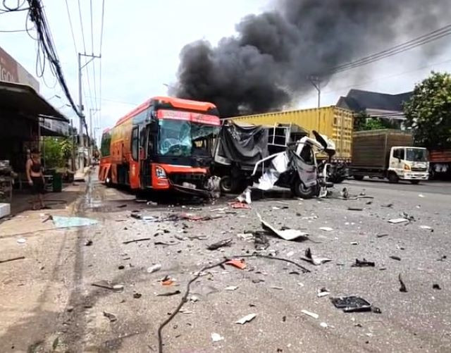 Hiện trường vụ tai nạn.