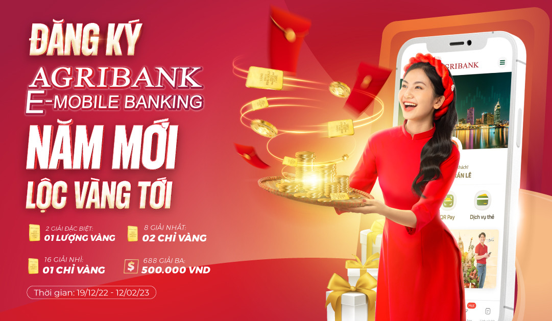 Cơ hội trúng tới 1 lượng vàng khi mở tài khoản Agribank E-Mobile Banking. Cơ hội trúng tới 1 lượng vàng khi mở tài khoản Agribank E-Mobile Banking.