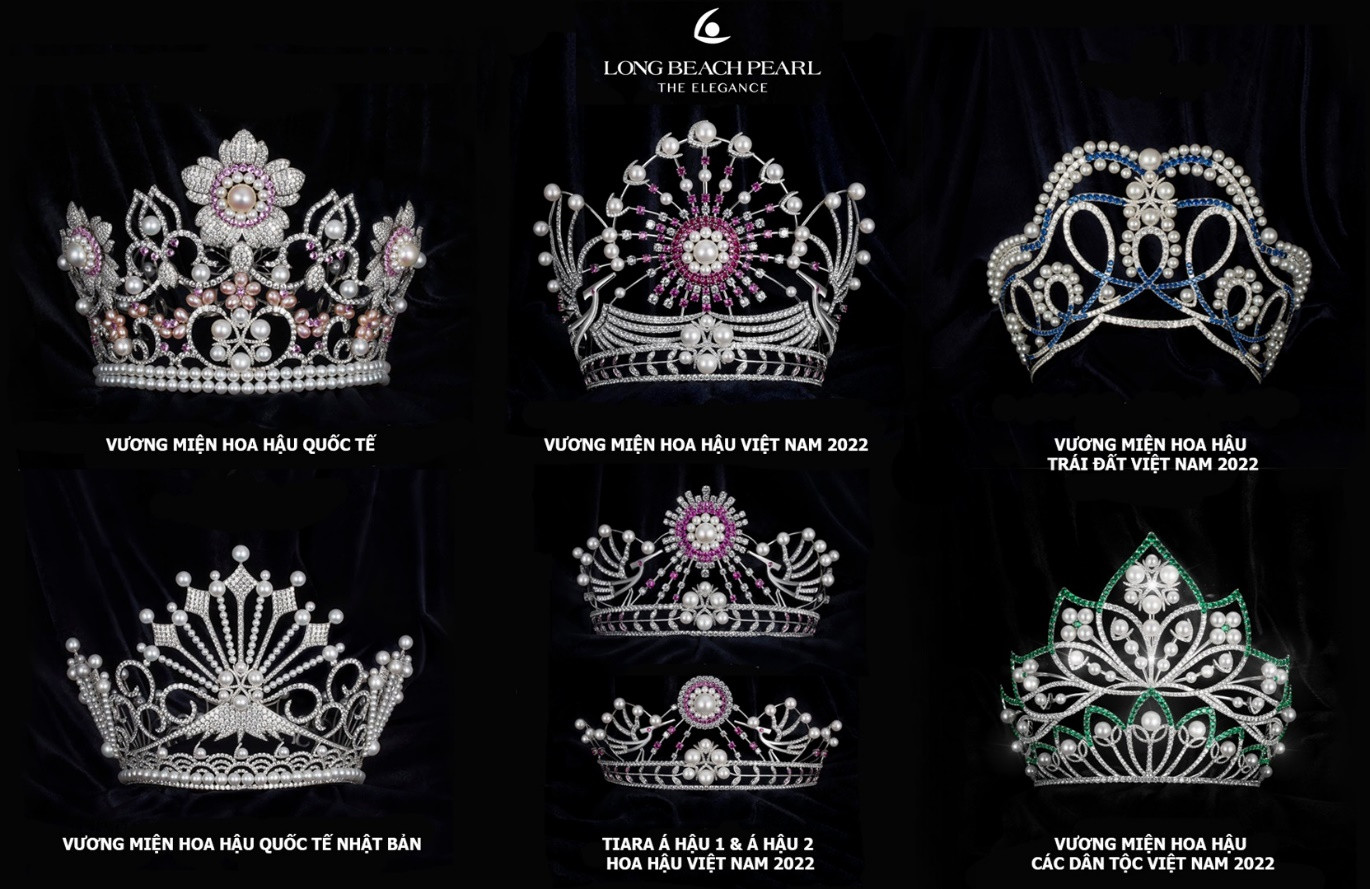 Long Beach Pearl đã chế tác 5 vương miện và 2 tiara cho các cuộc thi sắc đẹp năm 2022
