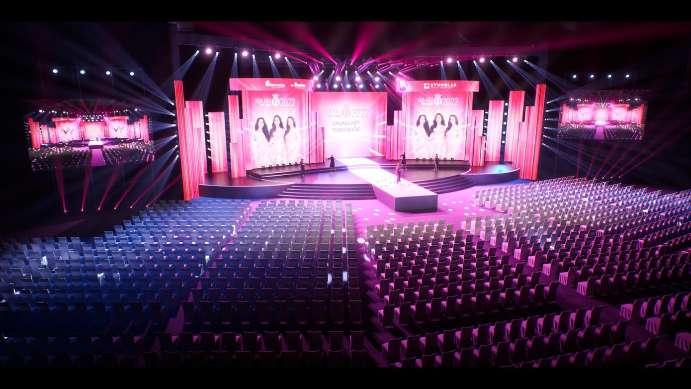 Sân khấu được BTC hé lộ trước đó: tối giản để nổi bật thí sinh.