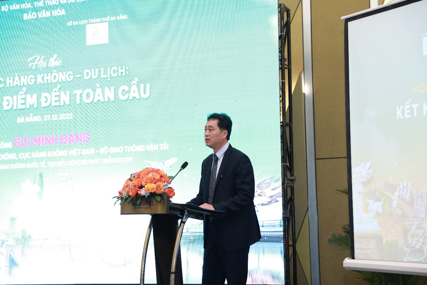 Phó Phòng Vận tải hàng không, Cục Hàng không Việt Nam (Bộ GTVT) Bùi Minh Đăng phát biểu tại Hội thảo Phó Phòng Vận tải hàng không, Cục Hàng không Việt Nam (Bộ GTVT) Bùi Minh Đăng phát biểu tại Hội thảo