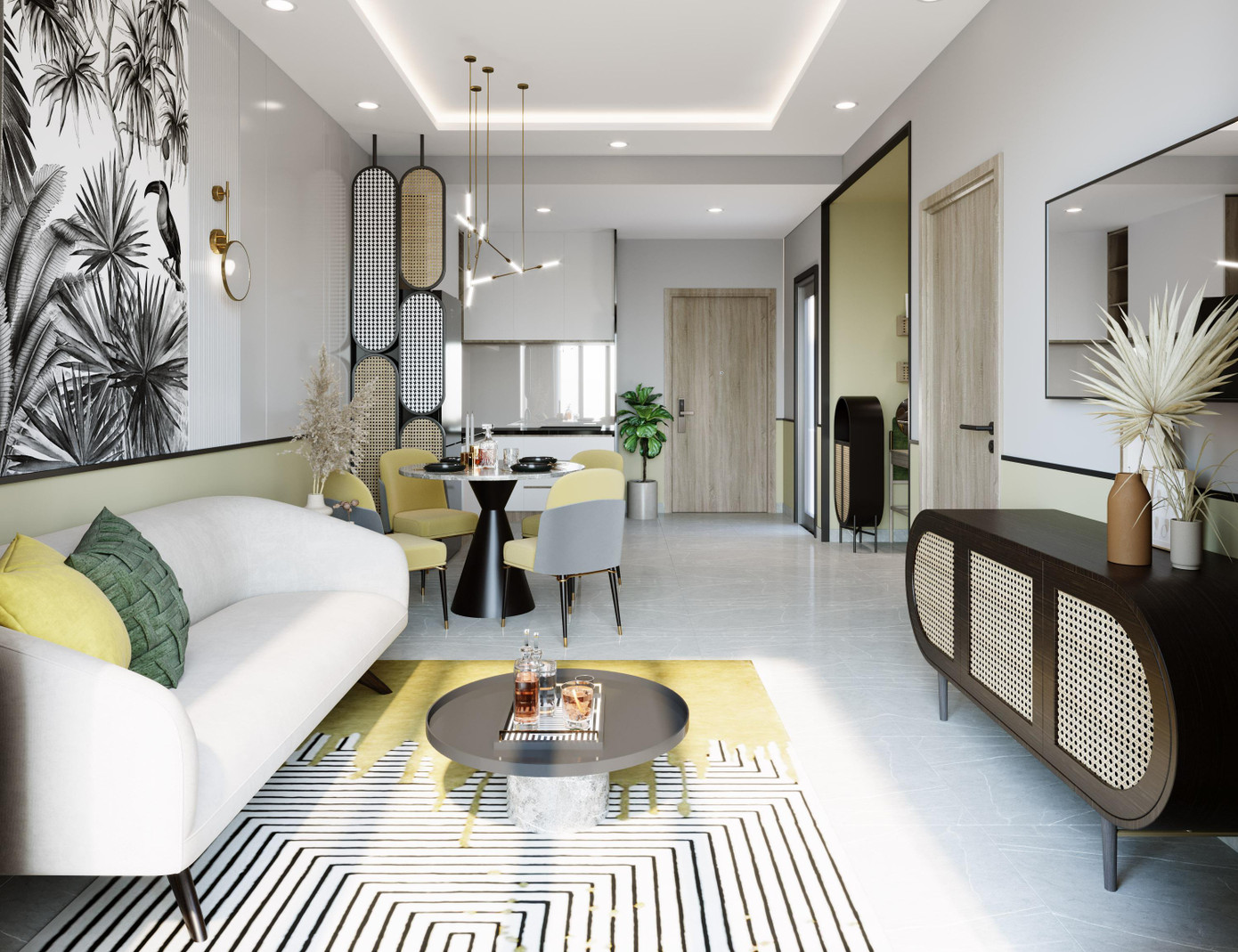 Căn hộ 9X Quy Nhơn được thiết kế hiện đại, tối ưu công năng. Ảnh: Hưng Thịnh Land Căn hộ 9X Quy Nhơn được thiết kế hiện đại, tối ưu công năng. Ảnh: Hưng Thịnh Land