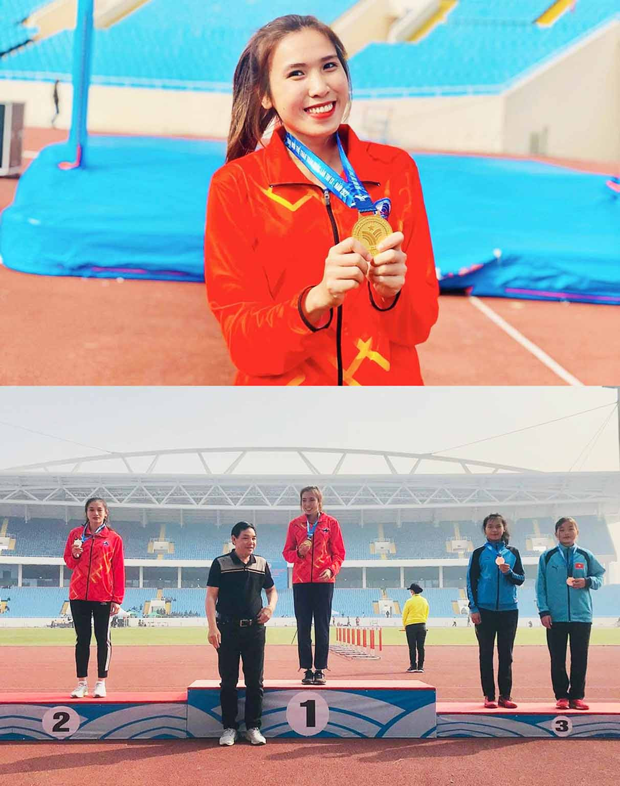 Hoài Yên nhận Huy chương Vàng ở nội dung Nhảy sào Nữ