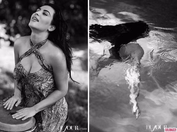 Có bầu nhưng Kim vẫn giữ được form người chuẩn với những đường cong gợi cảm