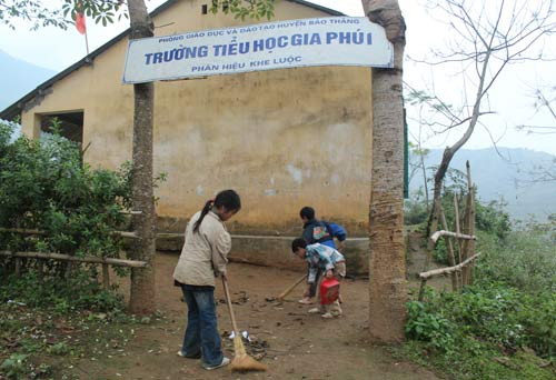Trường tiểu học Gia Phú 1 mới thoát cảnh nhà nứa vài năm