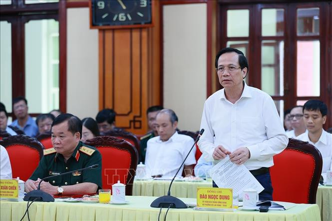 Bộ trưởng Bộ Lao động - Thương binh và Xã hội Đào Ngọc Dung phát biểu. Ảnh: Dương Giang/TTXVN