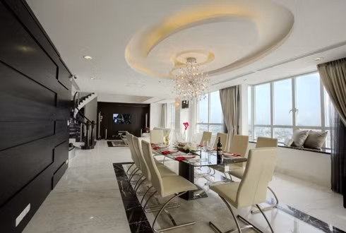 Phòng ăn của căn biệt thự 45 tỷ đồng, rộng hơn 500 m2 tại quận 7, TP HCM. Ảnh: Vũ Lê
