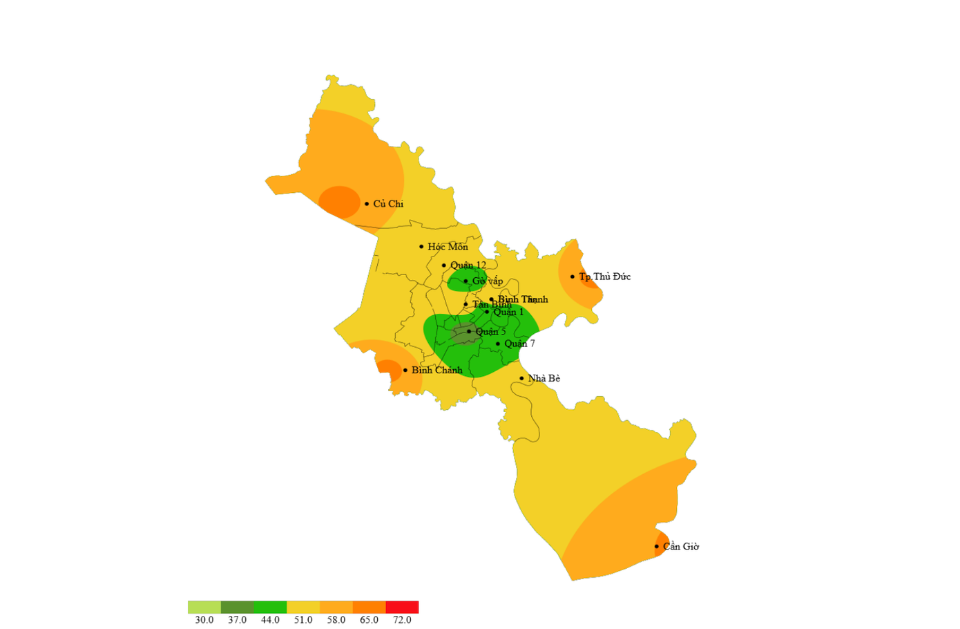 Bản đồ dự báo lượng mưa tại TPHCM trong 24 giờ tới. Nguồn: Đài Khí tượng Thủy văn Nam bộ và Tây Nguyên Bản đồ dự báo lượng mưa tại TPHCM trong 24 giờ tới. Nguồn: Đài Khí tượng Thủy văn Nam bộ và Tây Nguyên