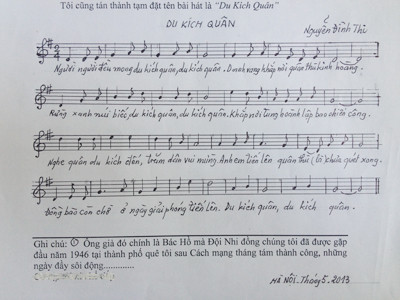 Kí âm bài Du kích quân của nhạc sỹ Huy Trân