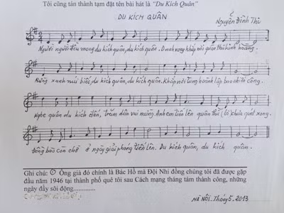 Kí âm bài Du kích quân của nhạc sỹ Huy Trân