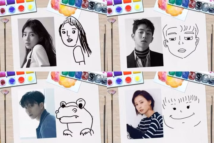 Chân dung các anh chị em cùng công ty do chính tay Choi Woo Shik vẽ. Chân dung các anh chị em cùng công ty do chính tay Choi Woo Shik vẽ.