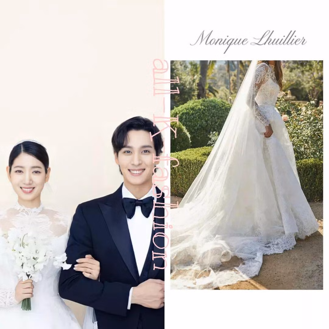Một chiếc váy cưới khác đến từ thương hiệu Monique Lhuillier nằm trong bộ sưu tập mùa Xuân 2021, có giá ước tính trên 200 triệu đồng. - Nguồn: @allKfashionn