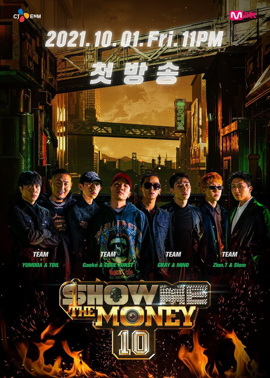 Poster chính thức của Show Me The Money 10 - The Orgininal cùng 4 đội Producer.