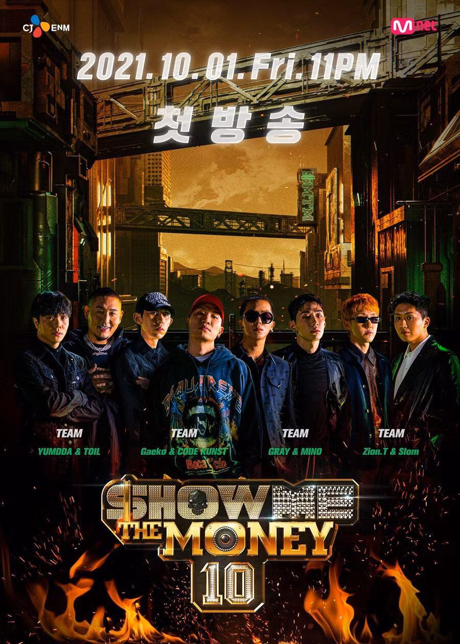 Poster chính thức của Show Me The Money 10 - The Orgininal cùng 4 đội Producer.
