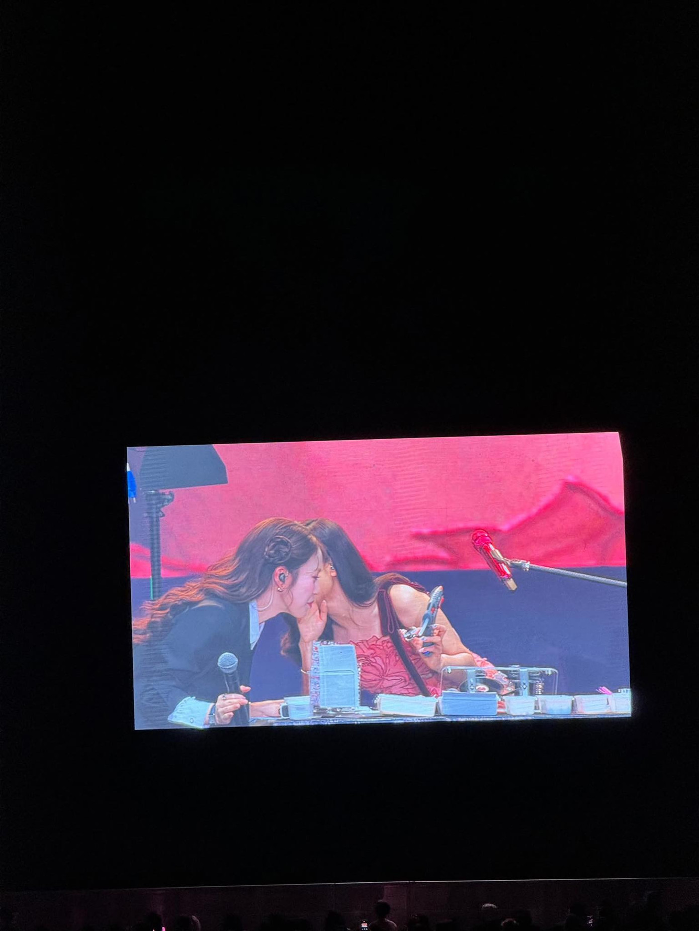 Khánh Vy chia sẻ hình ảnh làm thông dịch viên cho Jisoo trên sân khấu. Khánh Vy nổi tiếng với khả năng nói được nhiều ngoại ngữ. Ngoài sở trường tiếng Anh, cô cũng thông thạo tiếng Hàn Quốc. Ảnh: FBNV.