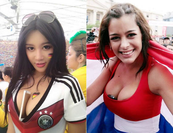 Học đòi 'Bom sex', CĐV nữ kẹp điện thoại vào ngực khủng ảnh 1