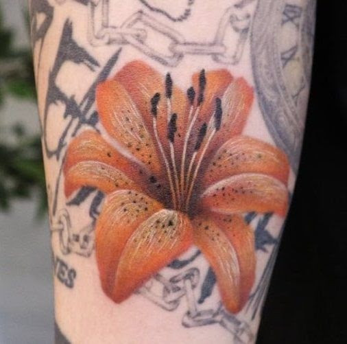 Hình xăm Tiger Flower. Hình xăm Tiger Flower.