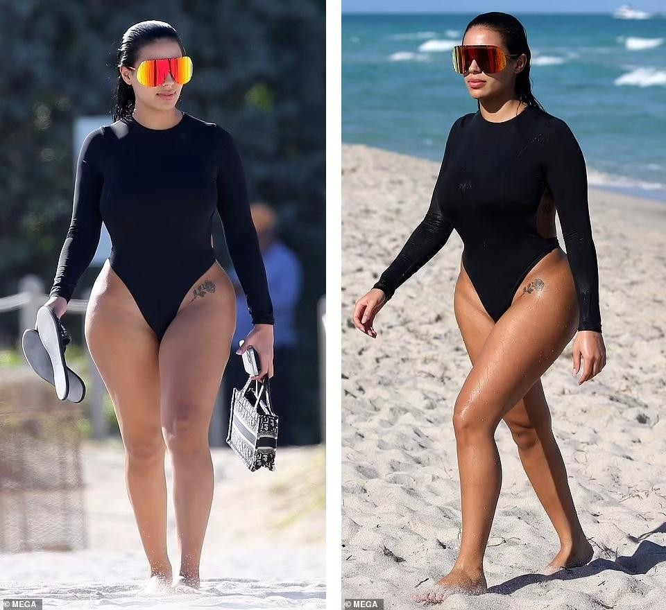 Hôm 23/2, Chaney Jones được nhìn thấy đi tắm biển ở Miami (Florida, Mỹ).