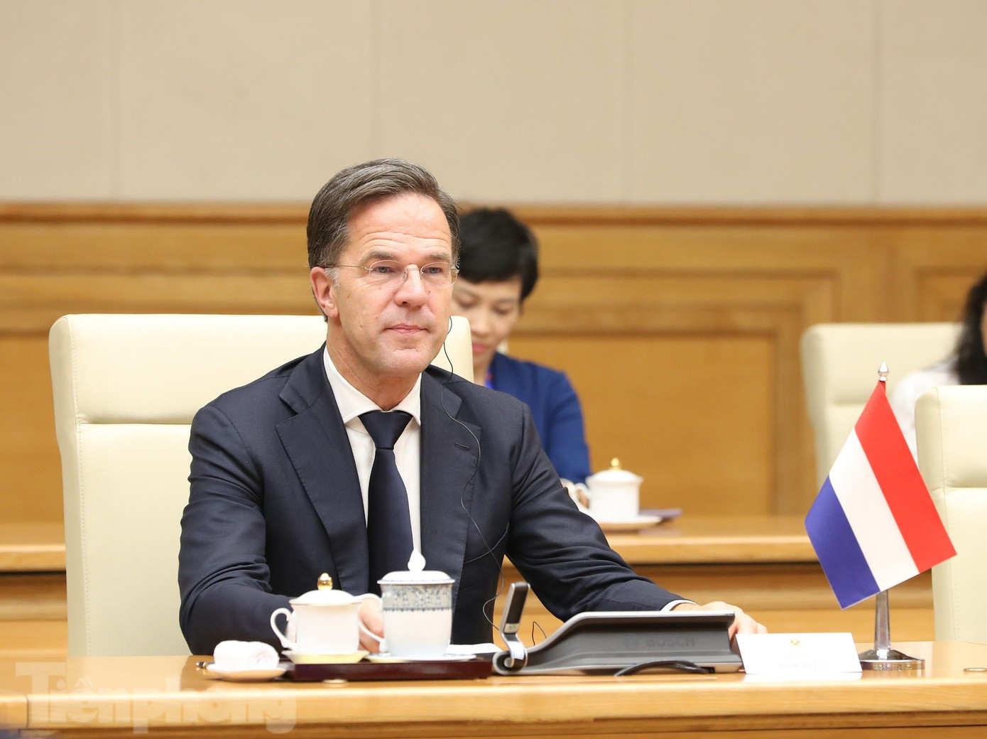 Thủ tướng Hà Lan Mark Rutte tại cuộc hội đàm. (Ảnh: Như Ý)