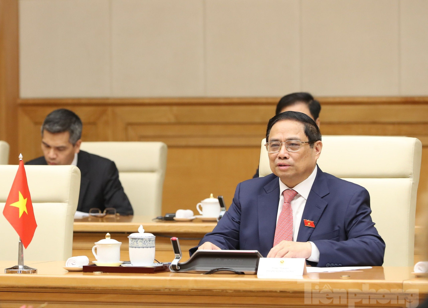 Thủ tướng Phạm Minh Chính tại cuộc hội đàm. (Ảnh: Như Ý)