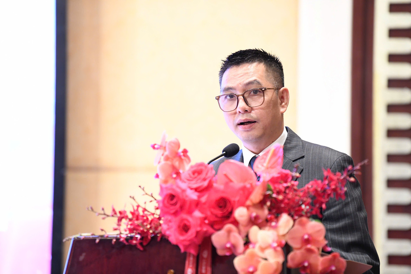 Ông Hoàng Thọ Ninh - Chủ tịch Hội đồng quản trị kiêm Tổng Giám đốc công ty cổ phần Hoàng Thành Media, Phó trưởng Ban tổ chức Hoa hậu Việt Nam 2024. Ảnh: Trọng Tài.