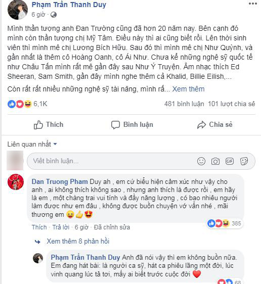 Đan Trường lên tiếng khi Thanh Duy bị chỉ trích làm 'lố' trên sóng truyền hình ảnh 1