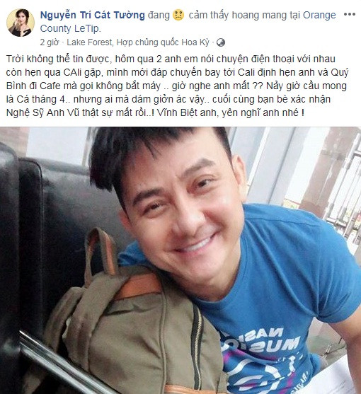 Nghệ sĩ Việt run rẩy, bàng hoàng khi hay tin Anh Vũ đột ngột qua đời ảnh 3