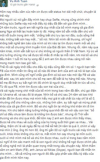 MC Anh Tuấn tìm được người thân nhờ Facebook ảnh 1