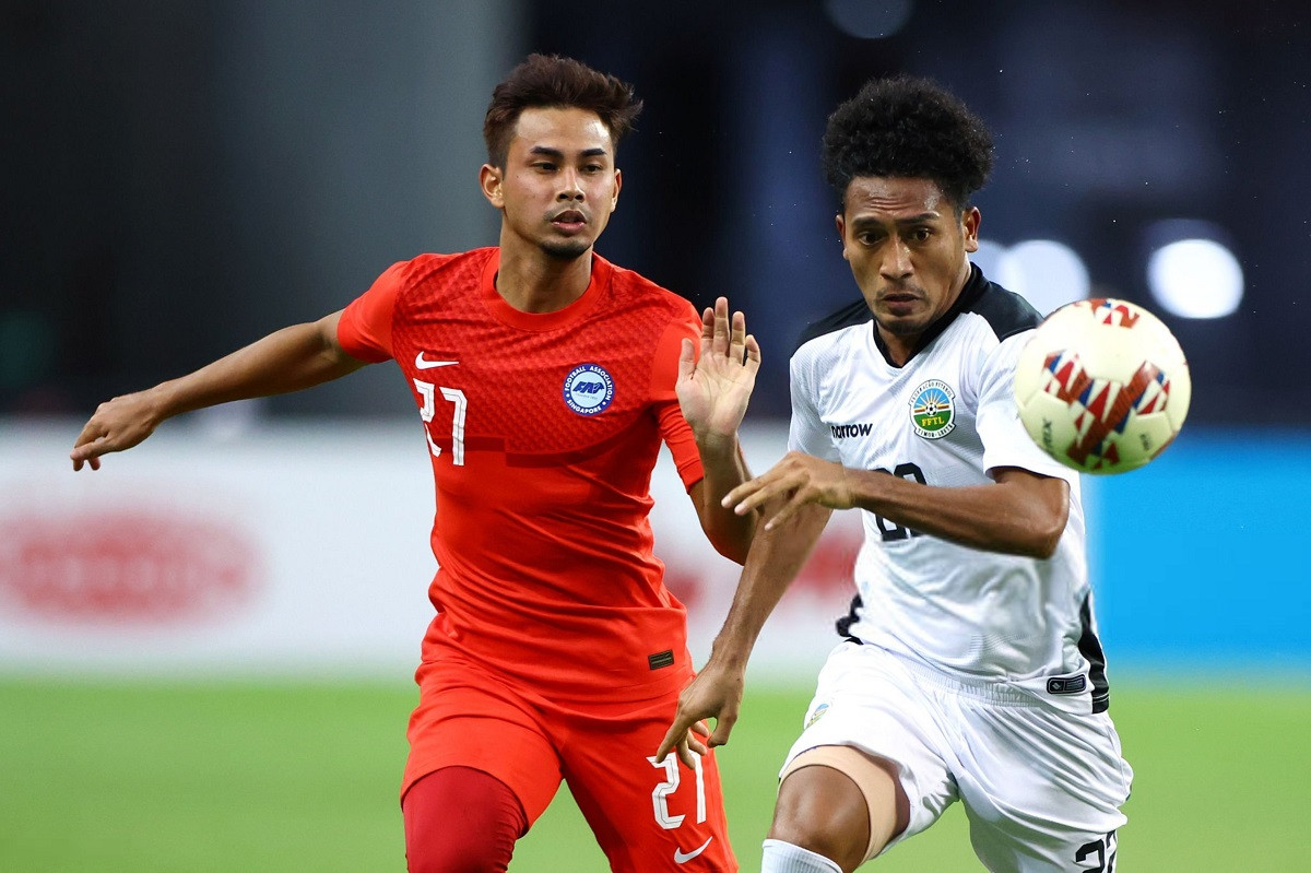 Tuyển Timor Leste (áo trắng) sẽ tiếp Thái Lan, Singapore tại Hàng Đẫy Tuyển Timor Leste (áo trắng) sẽ tiếp Thái Lan, Singapore tại Hàng Đẫy