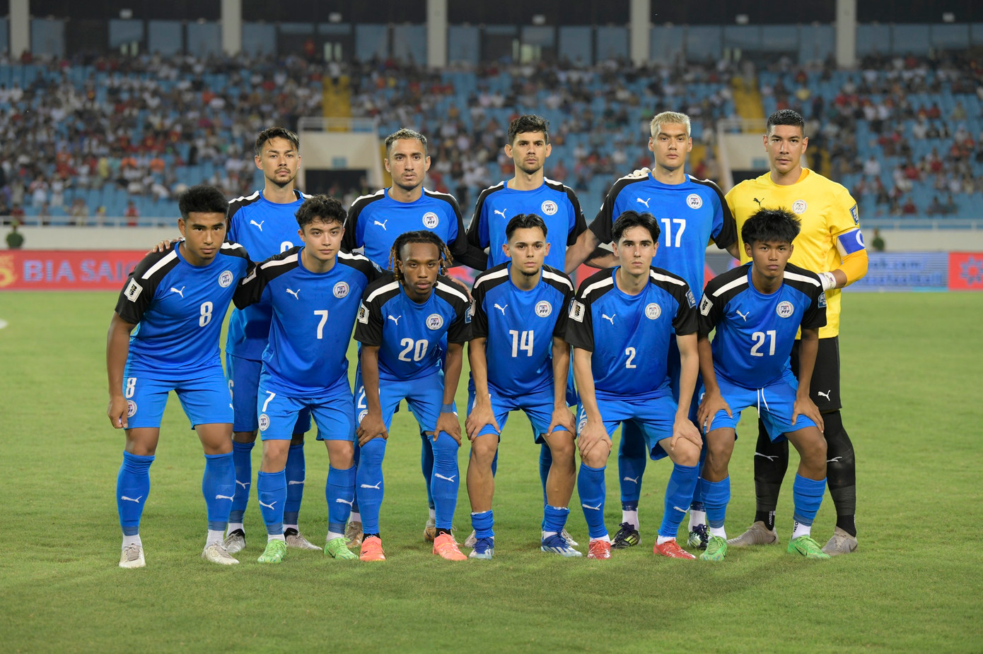 Đội hình xuất phát của Philippines. Ảnh: Như Ý Đội hình xuất phát của Philippines. Ảnh: Như Ý