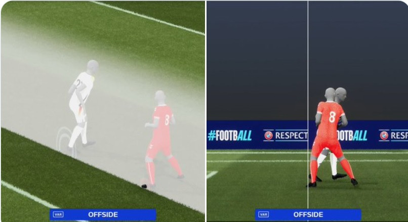 Tình huống việt vị khiến Đan Mạch bị hủy bàn thắng trước Đức Tình huống việt vị khiến Đan Mạch bị hủy bàn thắng trước Đức