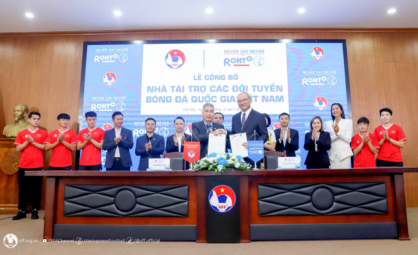 U23 Việt Nam và các đội tuyển có thêm nhà tài trợ đồng hành trong giai đoạn 2024 đến 2027. Ảnh: VFF