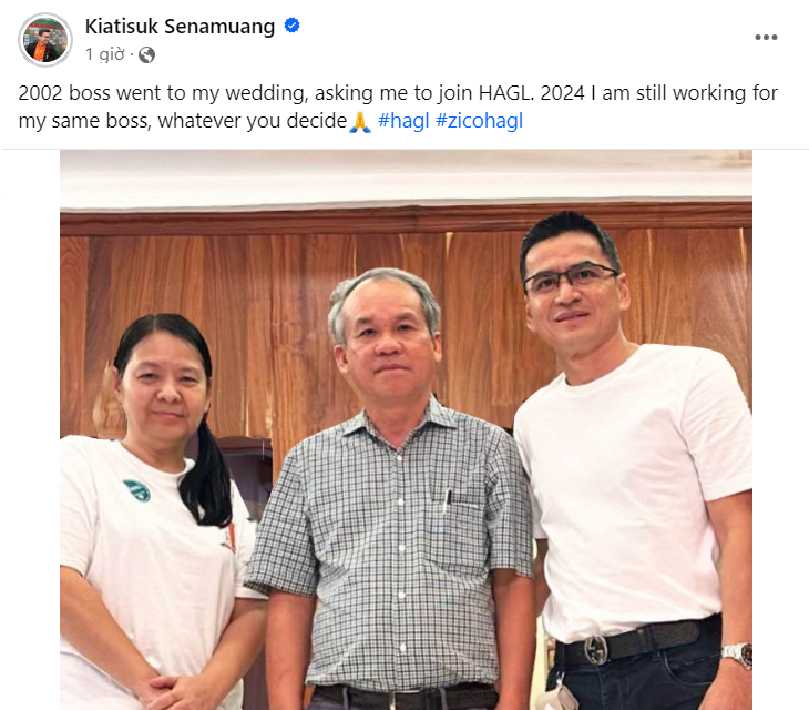 Bài đăng ẩn ý của HLV Kiatisuk Bài đăng ẩn ý của HLV Kiatisuk