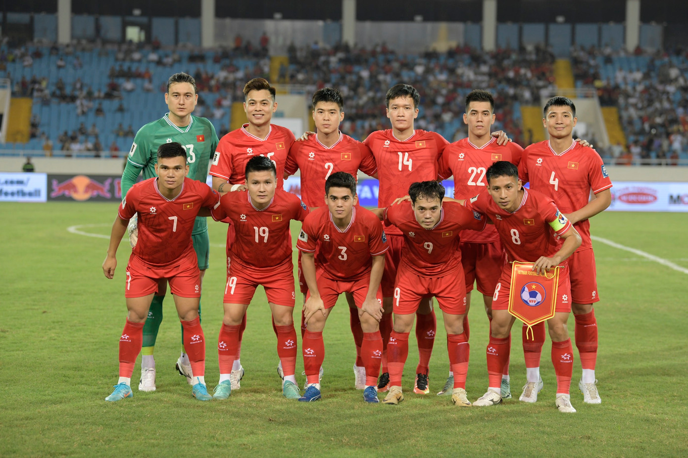 Đội hình xuất phát của tuyển Việt Nam. Ảnh: Như Ý Đội hình xuất phát của tuyển Việt Nam. Ảnh: Như Ý