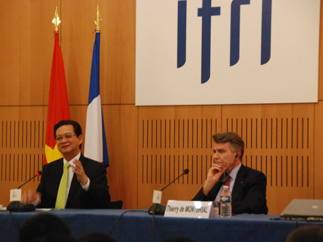 Thủ tướng Nguyễn Tấn Dũng tại Diễn đàn IFRI. Ảnh: XB