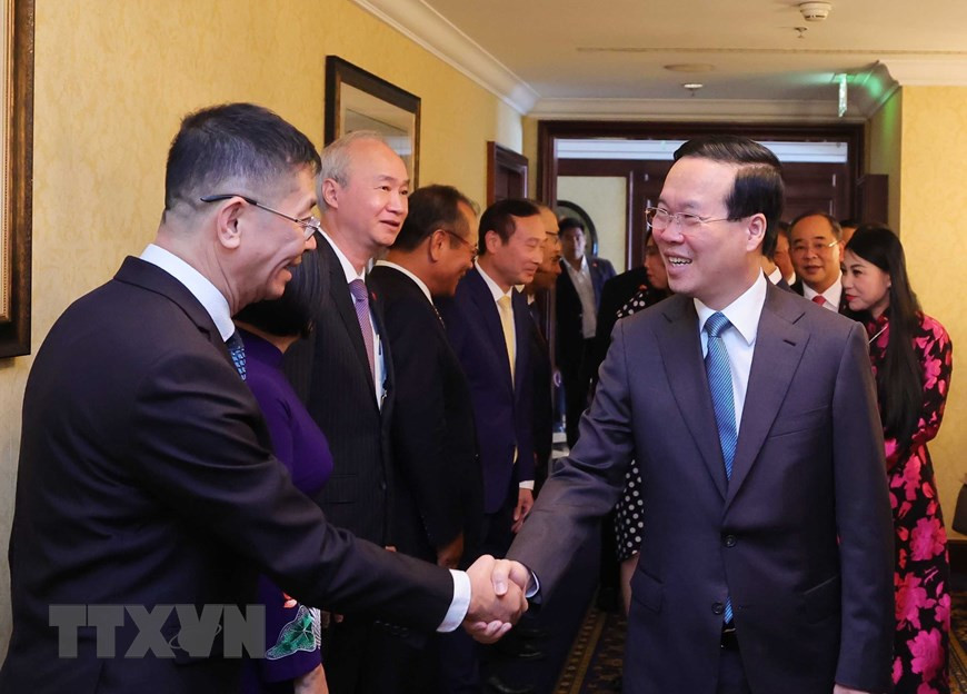 Chủ tịch nước Võ Văn Thưởng tiếp các Đại sứ Việt Nam tại khu vực châu Âu. (Ảnh: Thống Nhất/TTXVN) Chủ tịch nước Võ Văn Thưởng tiếp các Đại sứ Việt Nam tại khu vực châu Âu. (Ảnh: Thống Nhất/TTXVN)