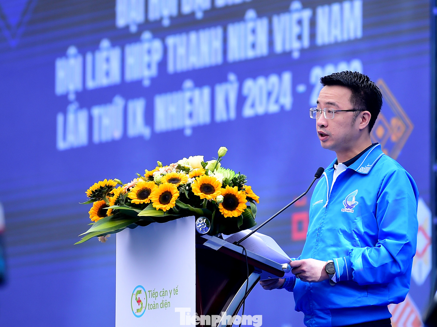 Bí thư T.Ư Đoàn, Chủ tịch T.Ư Hội LHTN Việt Nam Nguyễn Tường Lâm phát biểu tại chương trình. Ảnh: Xuân Tùng