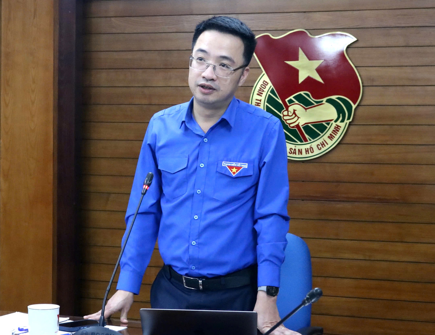 Anh Nguyễn Tường Lâm phát biểu tại hội nghị. Ảnh: Trọng Hiển