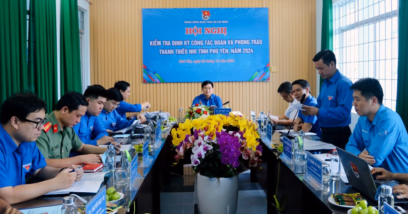 Đại diện Tỉnh Đoàn Phú Yên báo cáo kết quả công tác Đoàn và phong trào thanh thiếu nhi năm 2024. Ảnh: TĐPY