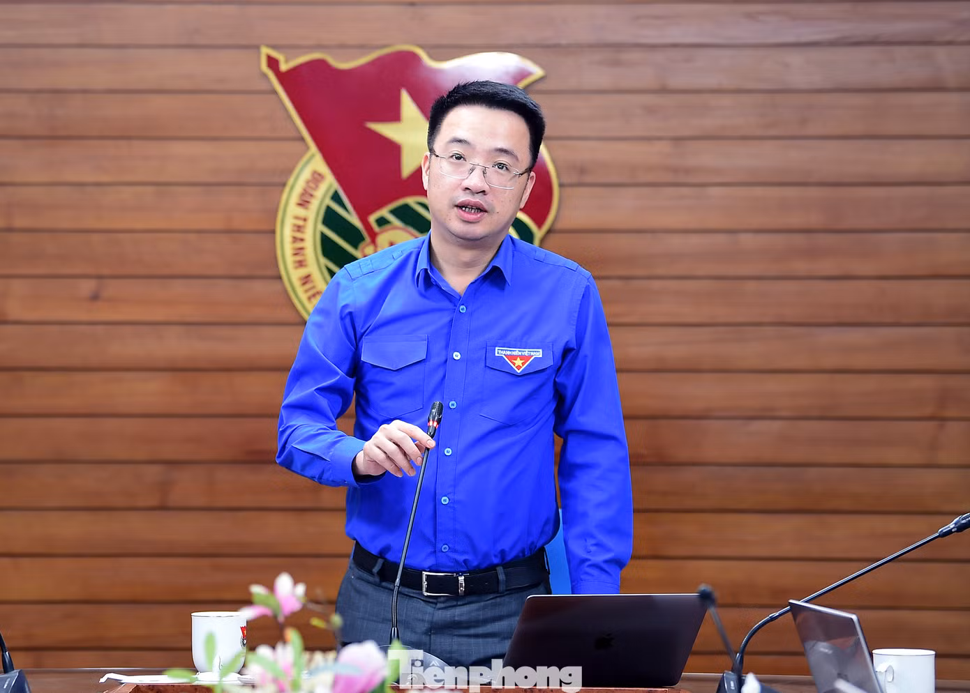 Anh Lâm phát biểu kết luận buổi làm việc. Ảnh: Xuân Tùng