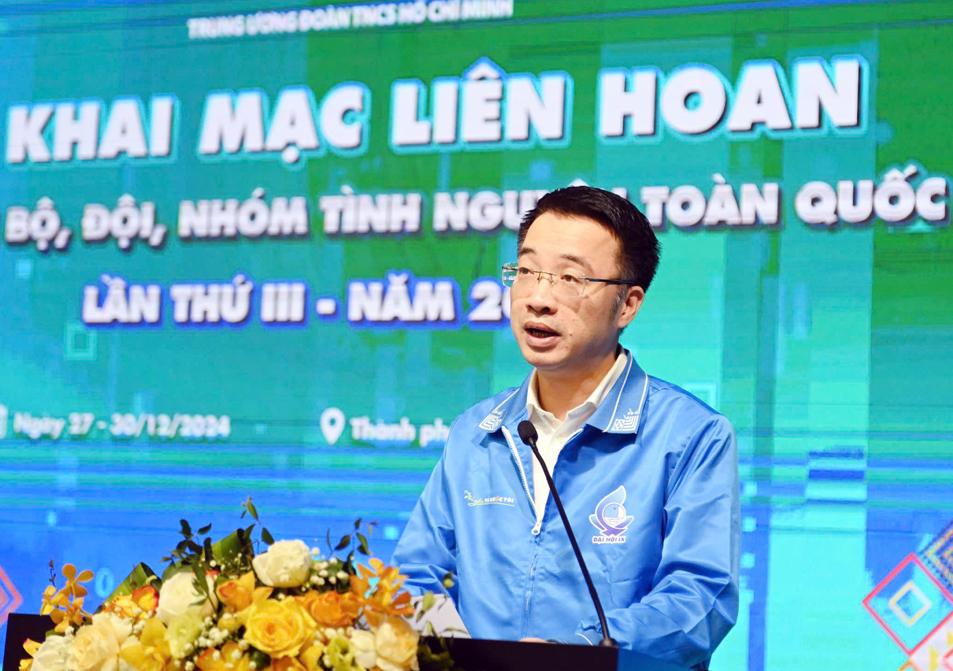 Anh Nguyễn Tường Lâm phát biểu khai mạc liên hoan. Ảnh: BTC